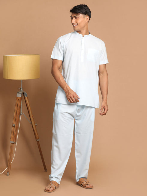 Men's Blue Work From Home Collection Cotton Pyjama Set